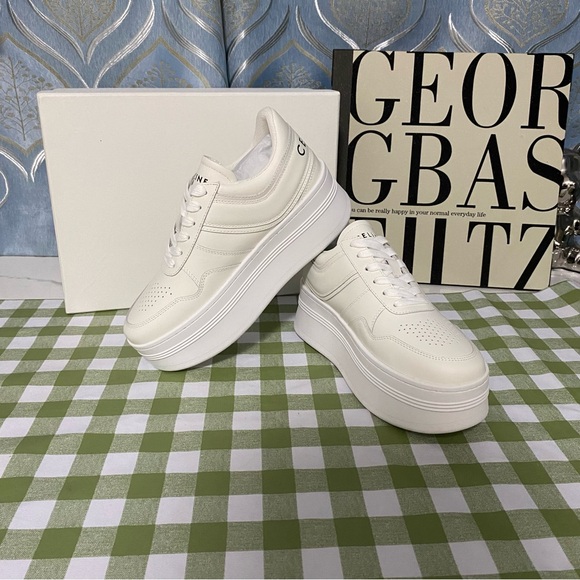 Celine Shoes - Celine White Platform Athletic Sneakers🫐